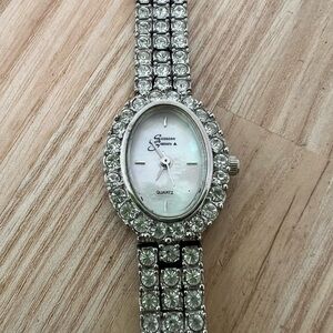 Suzanne somers rhinestone cocktail bracelet dress watch NEW BATTERY